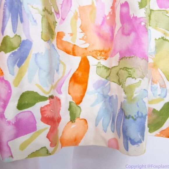 Vintage Sylvia Whyte for Saks Fifth Avenue multicolor floral print dress size 14 - Picture 16 of 16